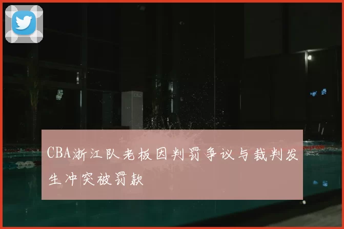 CBA浙江队老板因判罚争议与裁判发生冲突被罚款